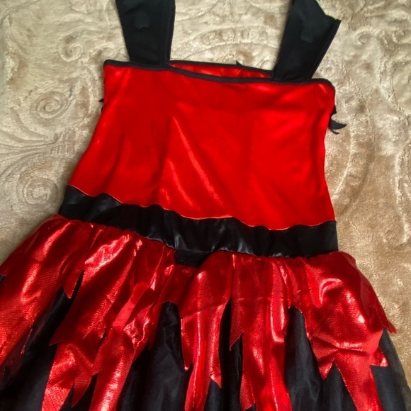 Girl Devil Costume Dress Only Size 7-8 Years - Picture 10 of 16